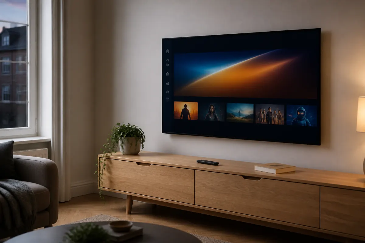 Living room TV ready for IPTV Smarters setup